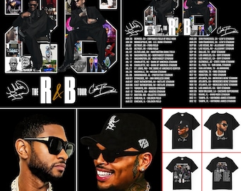 Bundel 4 png-bestand Usher Chris Brown R&B Tour 2026 png-ontwerp (digitale download)