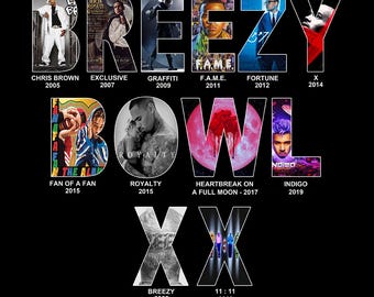 Chris Brown Breezy Bowl PNG: Fan Art T-Shirt Design (Digital Download)