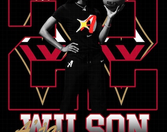 A'ja Wilson Aces basketbalspeler PNG: T-shirt ontwerpbestand (digitale download)
