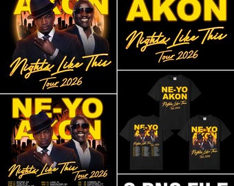 Bundel 3 PNG-bestanden van Ne-yo & Akon Nights like this Tour 2026, Ne-yo en Akon png, Nights like this Tour 2026 digitaal bestand (direct downloaden)