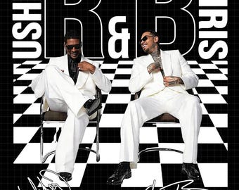 Usher Chris Brown R&B Tour 2026 png-ontwerp (digitale download)