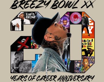Chris Brown Anniversary T-Shirt Design PNG (Digital Download, 4000x4700 Pixels)
