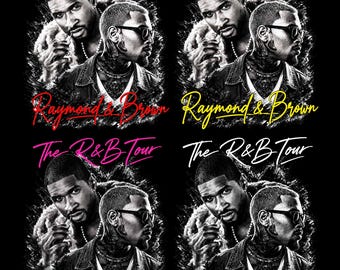Bundel van 4 PNG-bestanden: Usher Chris Brown R&B Tour 2026 PNG-ontwerp (digitale download)
