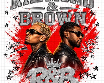 Usher Chris Brown R&B Tour 2026 PNG-ontwerp (digitale download)