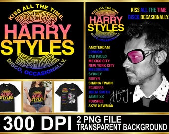 Harry Styles-t-shirtontwerp, kus de hele tijd discobal png-bestand Direct downloaden
