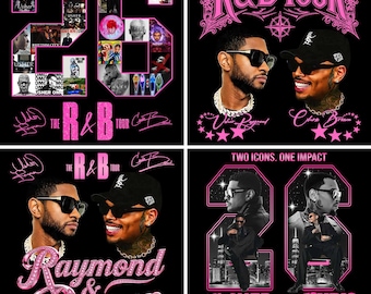 Usher Chris Brown R&B Tour 2026 Bundel 4 PNG-bestanden (digitale download)