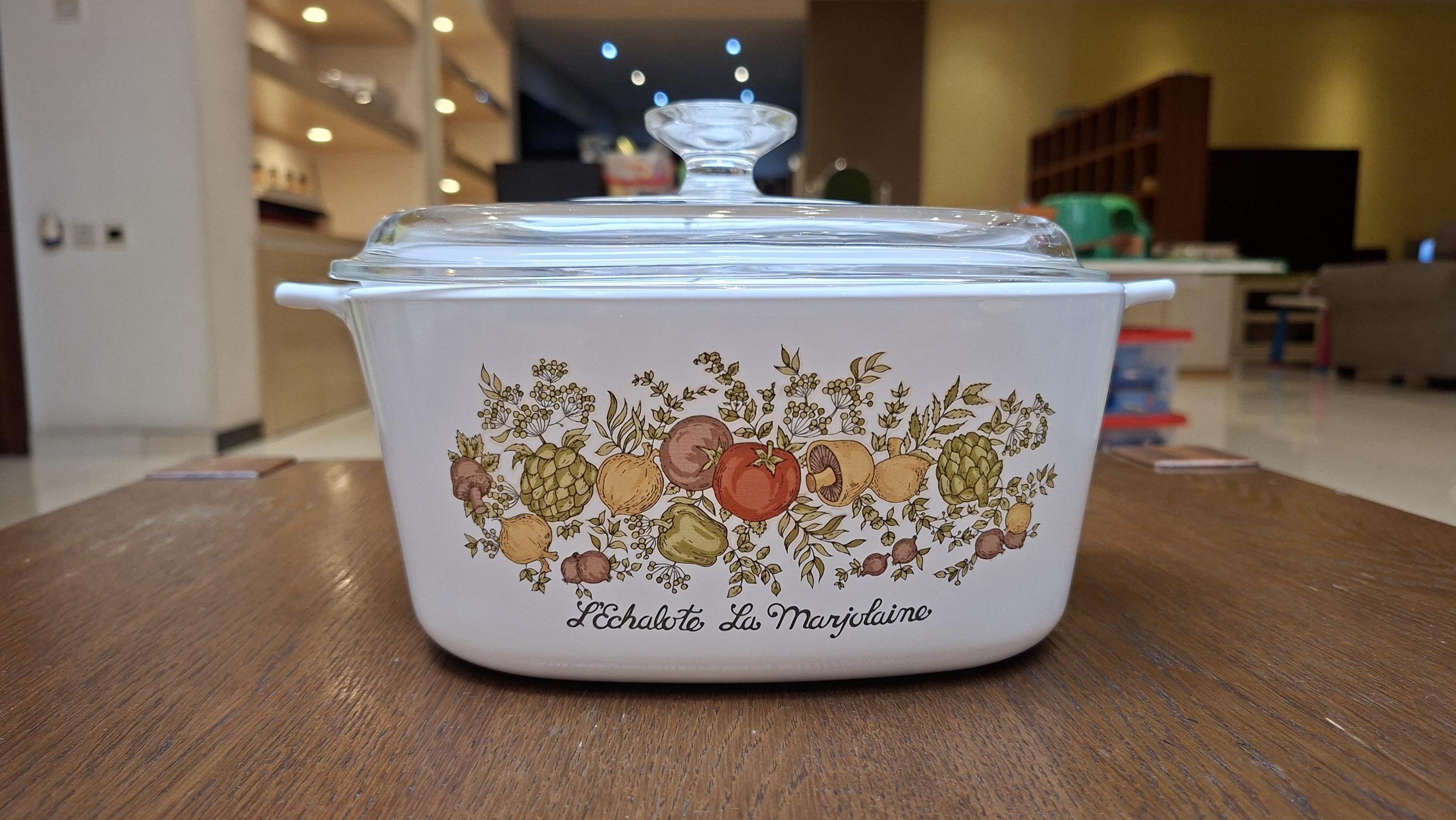 Ultra Rare CorningWare Spice of Life 3L 5A3B  L'Echalote La Marjolaine Casserole with Lid - Vintage Pyroceram Cookware - HTF!