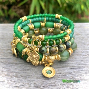 Spring and Summer (set of 2) - Memory Wire Bracelets