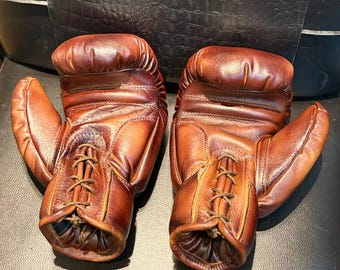 Retro Old School Punching Bag Gloves: Vintage Boxing Gloves, Sparring, Kickboxing, , Gym and Home Decor, Sports Memorabilia, Valentine's Day