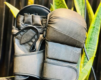 Guantes de MMA de cuero genuino: sparring, grappling, kickboxing