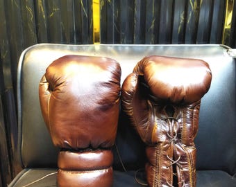 Vintage Style Leather Boxing Gloves - HidesForever