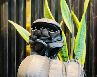 Guantes de cuero para MMA y grappling – Alta calidad para sparring y kickboxing.
