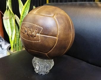1940er Jahre Vintage Style Leder Fußball, handgefertigter 12-Panel Fußball