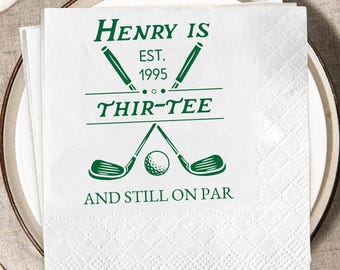 Personalisierte Golf 30. Geburtstag Muster Papierserviette