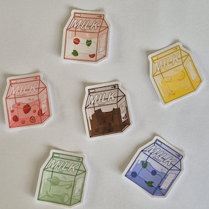 Cute Fruit Milk Cartons Die-cut Stickers on Matte Vinyl