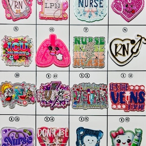 Acrylic Flat Backs, Interchangeable Acrylic, Badge Reel, RN, LPN, Plebotomist, Veins, Dental, Nurse, CNA, Respiratory, Healthcare- Board 48