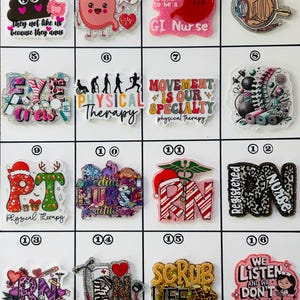 Acrylic Flat Backs, Interchangeable Acrylic, Badge Reel, Magnet, Physical Therapy, Eye, Vision, GI, Gastro, Nurse, RN, Medical, Durable