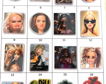 Acrylic Flat Backs, Interchangeable Acrylic, Badge Reel, Barbie, Barbie Faces, Funny, Bite Me, Apple, Fish, Dill Pickle- 157