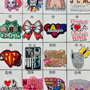 Acrylic Flat Backs, Interchangeable Acrylic, Badge Reel, Magnet, Nurse, RN, Neuro Nurse, Cancer, Social Worker, Phlebotomist, Admin, Lab- 20