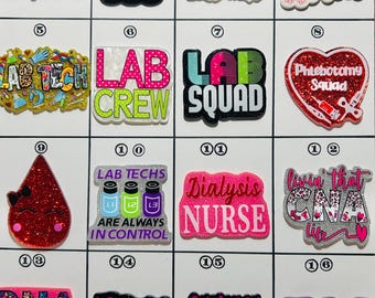 Acrylic Flat Backs, Interchangeable Acrylic, Badge Reel, Medical,  Lab Tech, CNA, RN, Phlebotomy, Lab Crew, Blood, Lab Squad- Board 31