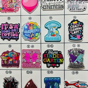 Acrylic Flat Backs, Interchangeable Acrylic, Badge Reel, Medical, Esthetician, Pharmacy, Nurse, Flight Medic, Suicide, Principal -Board 97