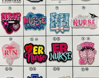 Acrylic Flat Backs, Interchangeable Acrylic, Badge Reel, Magnet, Nurse, RN, ER Nurse, Nurse Educator, Paramedic, Firefighter-Board 6