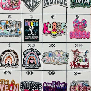 Acrylic Flat Backs, Interchangeable Acrylic, Badge Reel, Magnet, RN, ICU, Pharmacist, Cardiology, Nurse, Vein, MA, Hospital, Surgery-Board 4