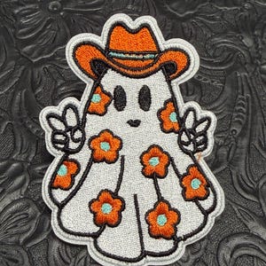 Hat Patch, Patches, Iron On Patch, Hat Bar, Trucker Hat Patch, Embroidered, Halloween, Ghost, Western, Cowboy