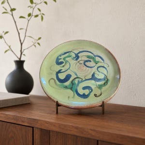 Decorative Plate, Vintage Rowantrees Pottery, Signed Blue Hill Maine Studio Ceramic