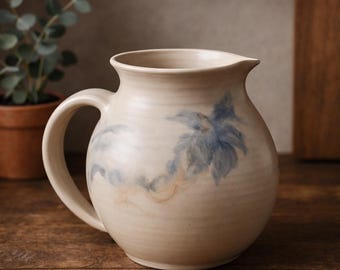 Stoneware Pitcher • Signed Studio Pottery Jug • Handmade