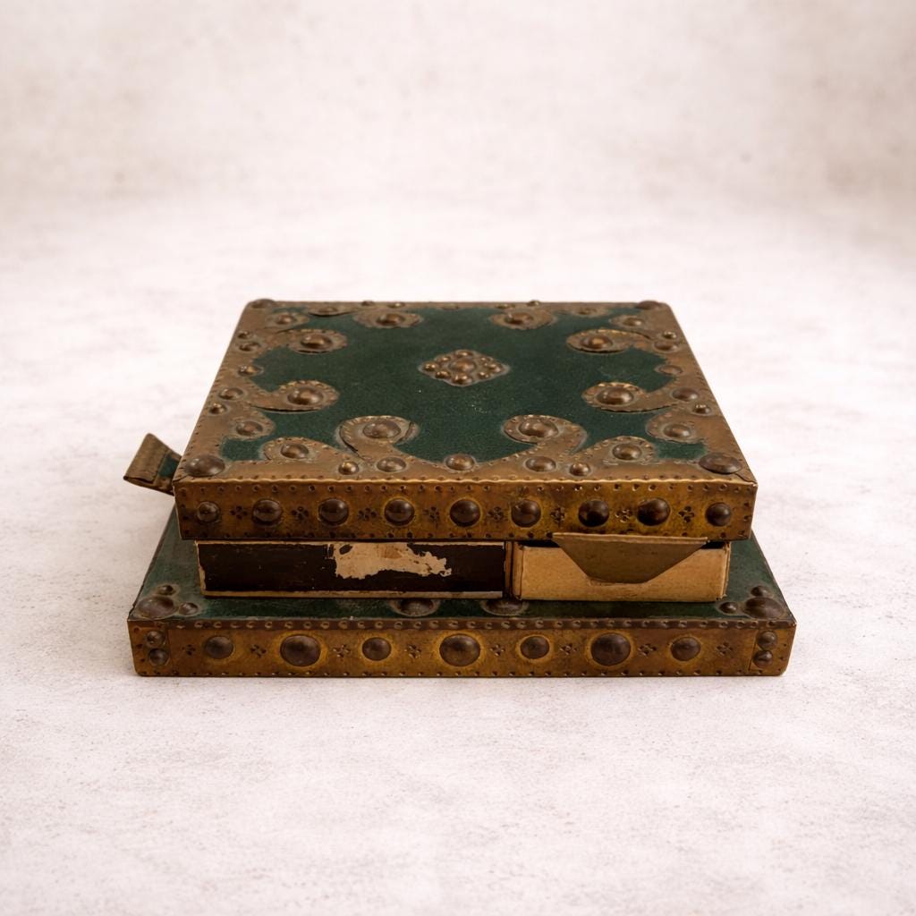 Matchbox Holder With 4 Drawers, Brass Accent Box - Etsy