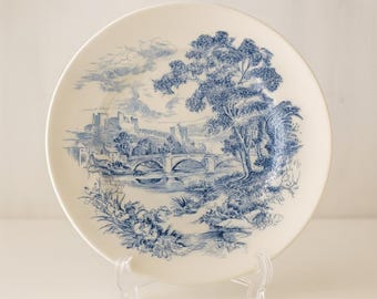 Blauw-wit transferware bord Enoch Wedgwood Countryside