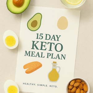 15 Day Keto Meal Plan PDF for Weight Loss ,Low Carb Printable Diet Guide with Shopping List ,Daily Tracker ,Digital Download, Healty ,Life