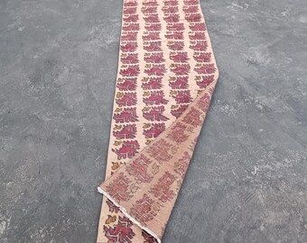 Handwoven Wool Turkish Runner Rug, Tribal Floral Entryway Rug (2x8 ft.)