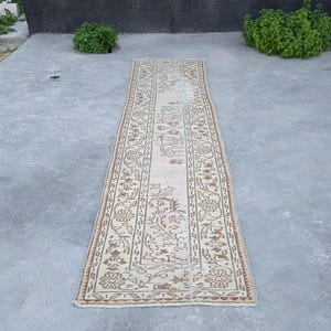 2x6  Vintage Turkish Carpet boho Mini Oushak Rug Handmade Wool Rug Small Runner Rug Short Runner Rug Patchwork Runner