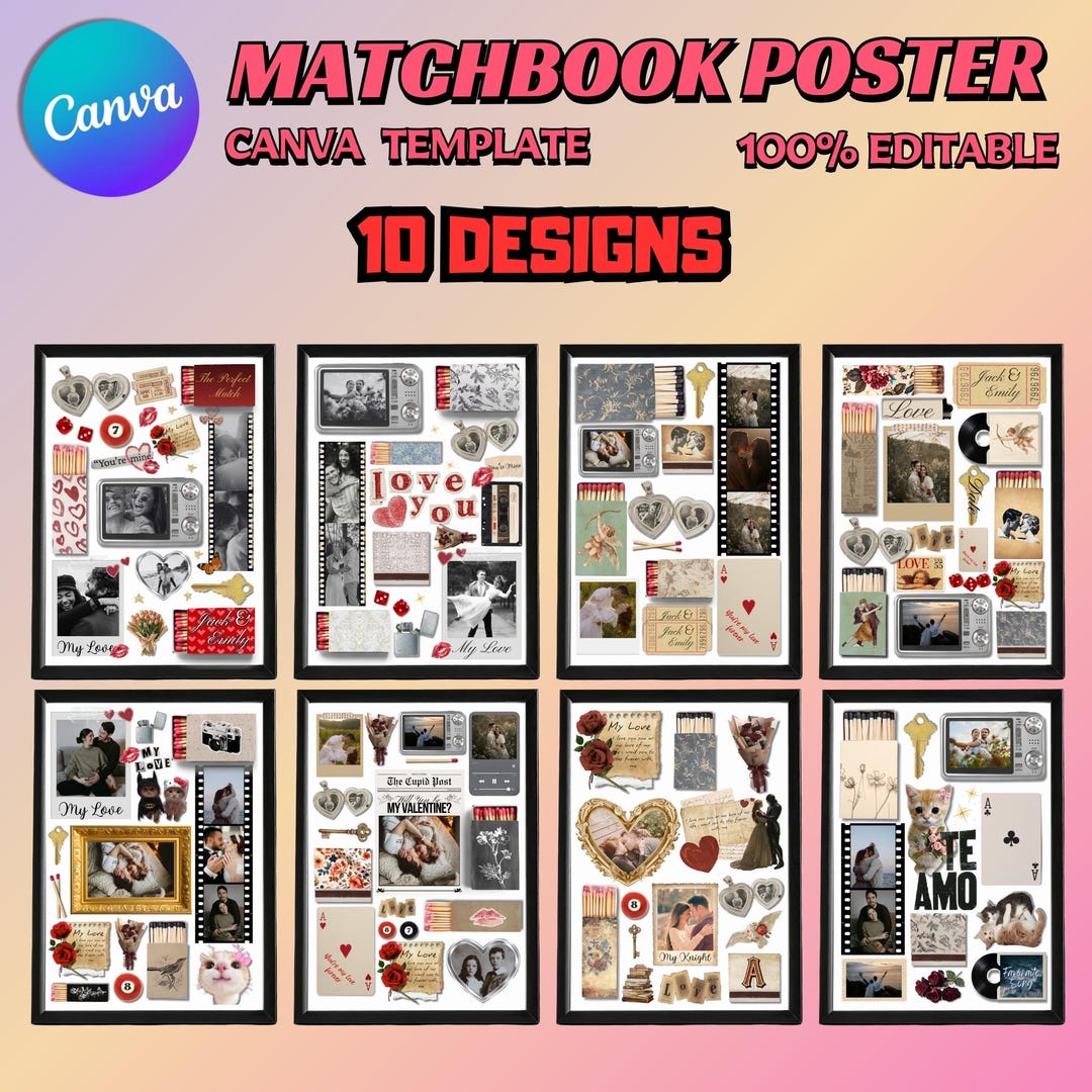 Matchbox Poster.pdf Editable Matchbox Poster Template, Matchbook Canva Template, Custom ...