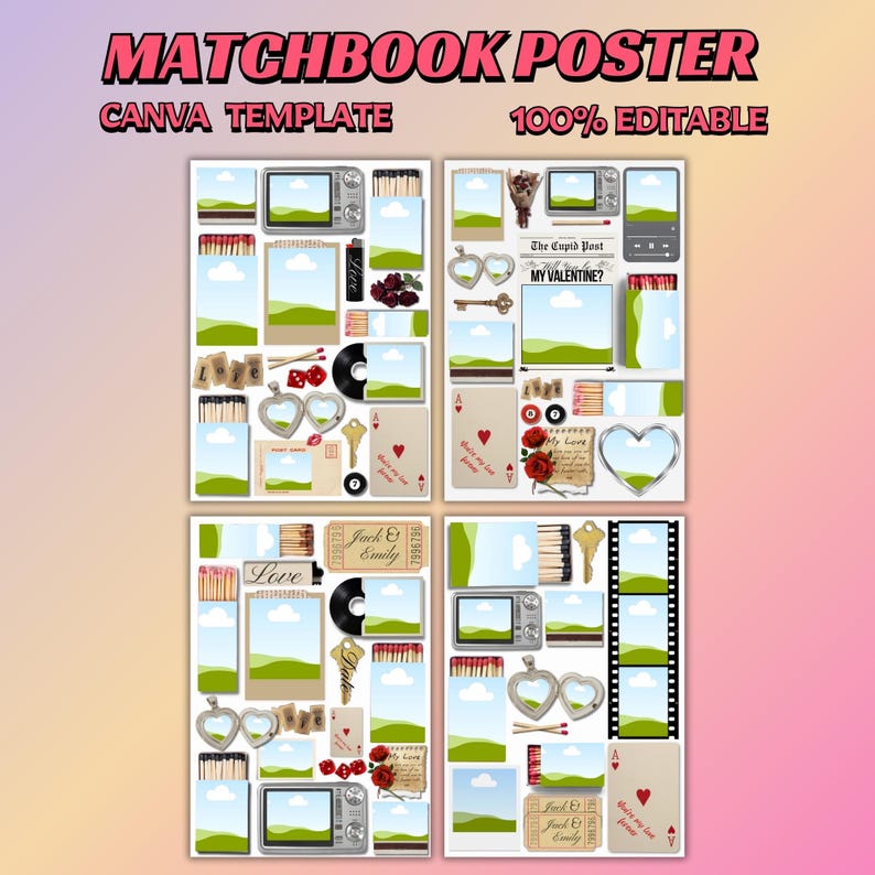 Matchbox Poster.pdf Editable Matchbox Poster Template, Matchbook Canva Template, Custom ...