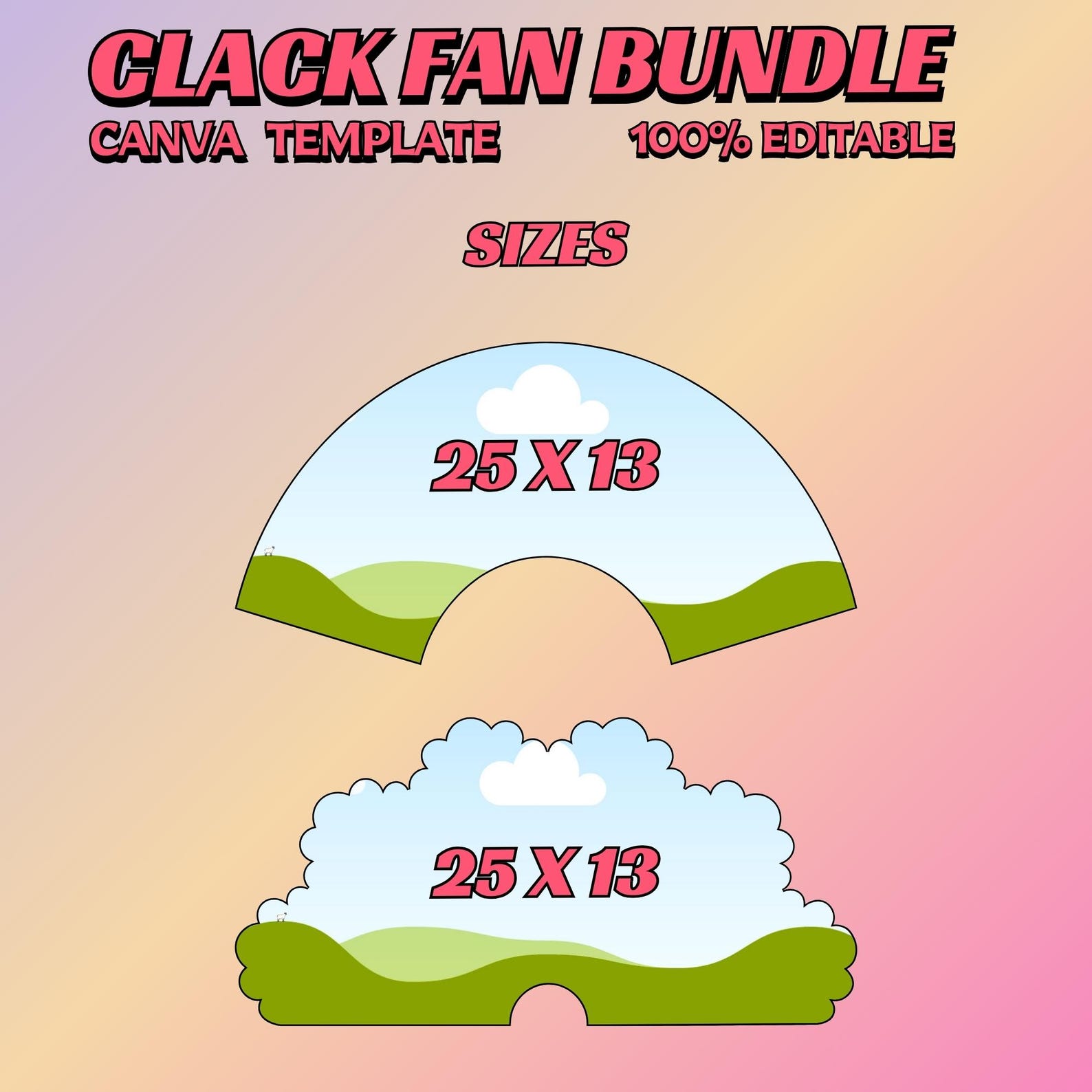 Clack File Clack Fan Canva Template, Sublimation Design (digital File 25x13 In) - Etsy