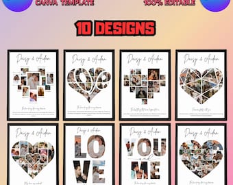 Canva Heart Frame Editable Template | Valentines Day Love Design ...