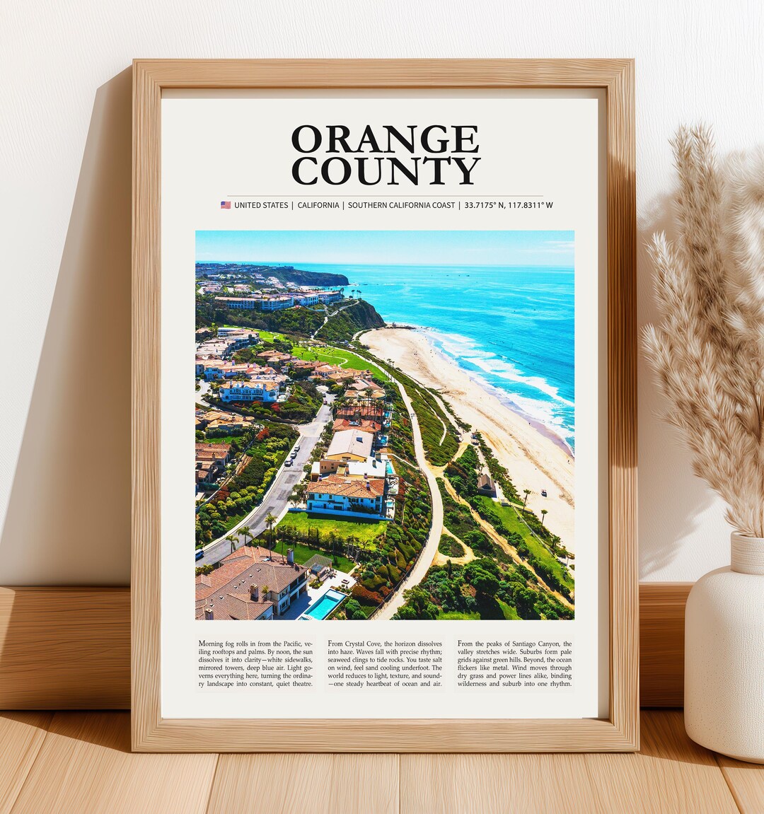 Orange County California Travel Poster | Printable Wall Art | Vintage ...