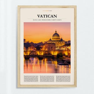 Vatican Italy Printable Poster – St. Peter&#39;s Basilica Travel Art, Vintage Vatican City Wall Decor, Spiritual Italy Digital Print
