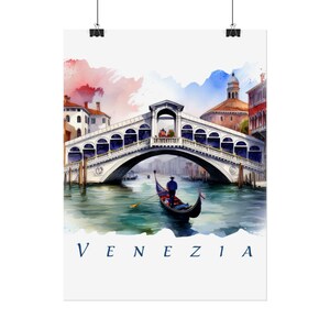 Venezia Rolled Posters, Italy Venice Wall Art for Travelers, Gondola, Home Decor, Gifts for Art Lovers, Wall Decorations, Italian Decor