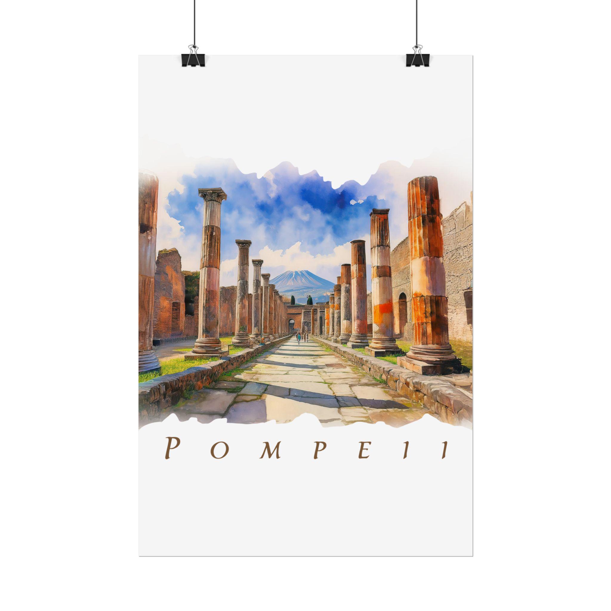 ポンペイの街並みを描いたロールポスター、ナポリ（イタリア）の