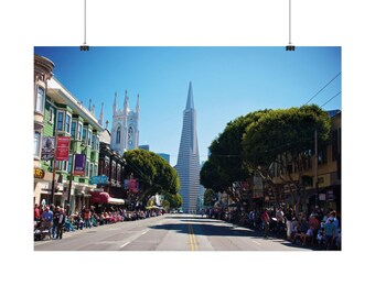 San Francisco Transamerica Pyramid Rolled Posters, Columbus Day, Home Decor, Wall Art, Gift for Travelers, Office Vibes, Art Collectors