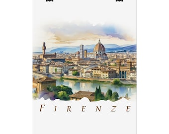 Firenze Rolled Posters, Italy Tuscany Cityscape Art, Vintage Travel Decor, Italian Wall Art, Home Aesthetic, Unique Gift Idea