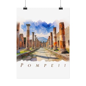 Pompeii Streets Rolled Posters, Napoli Italy Vintage Wall Art, Home Decor, Travel Prints, Gift for History Lovers, Educational Decor