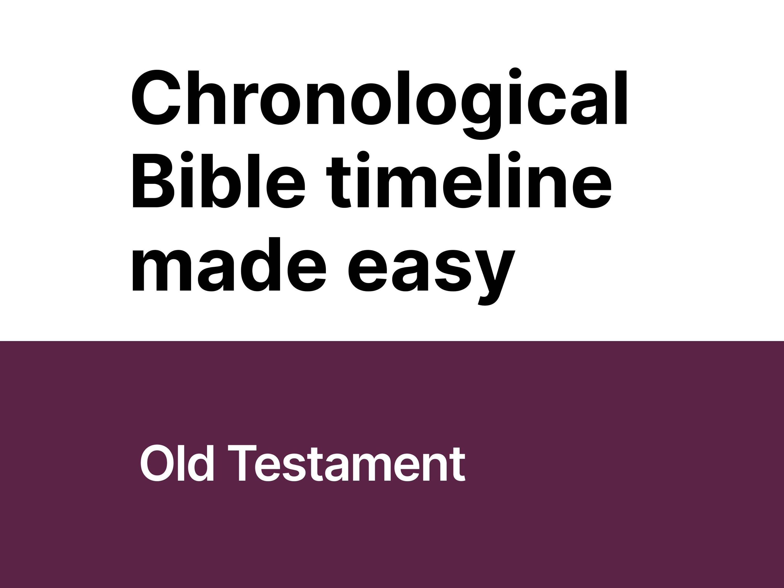 Chronological Bible Timeline Made Easy - Old Testament - Etsy