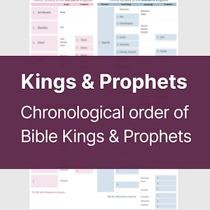 Bible Kings and Prophets Chronological Timeline | Study Guide
