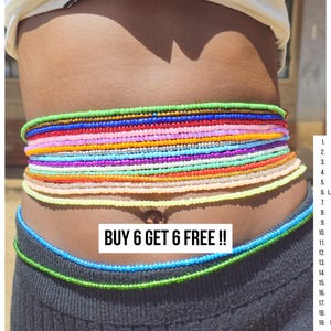 Waist beads, tie on waist beads, waist beads african, waist beads black owned, gifts for her, birthday gift, waist beads for weight loss