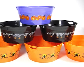 6pc Assorted Mini Halloween Party Candy Favor Buckets Party Supply Decorations